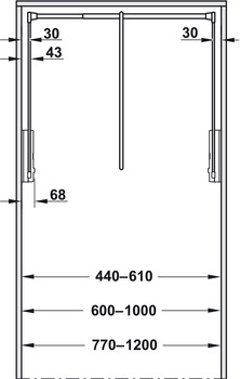 Garderobenlift  für Schränke | Modell: 2004  | Breite: 600 - 1000 mm