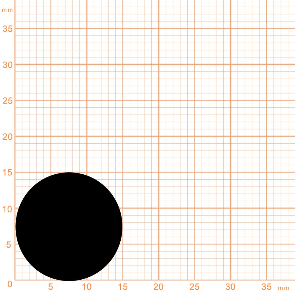 Moosgummi - Rundschnurprofil | 15 mm Durchmesser | Farbe: schwarz