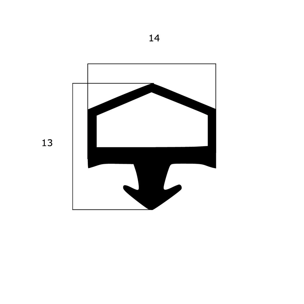 Schlauchdichtungen - Lippendichtung für Tore und Systemtüren | Höhe: 13 mm | Farbe: schwarz