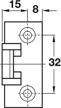 Verbinder & Bodenträger - Aufschiebebeschlag Keku AS | Bohrabstand: 32 mm | Farbe: schwarz