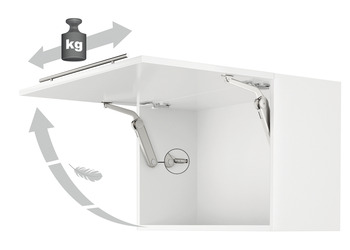 Beschläge - Hochklappbeschlag von Häfele | Modell: Maxi Komplett-Set - B | Farbe: vernickelt