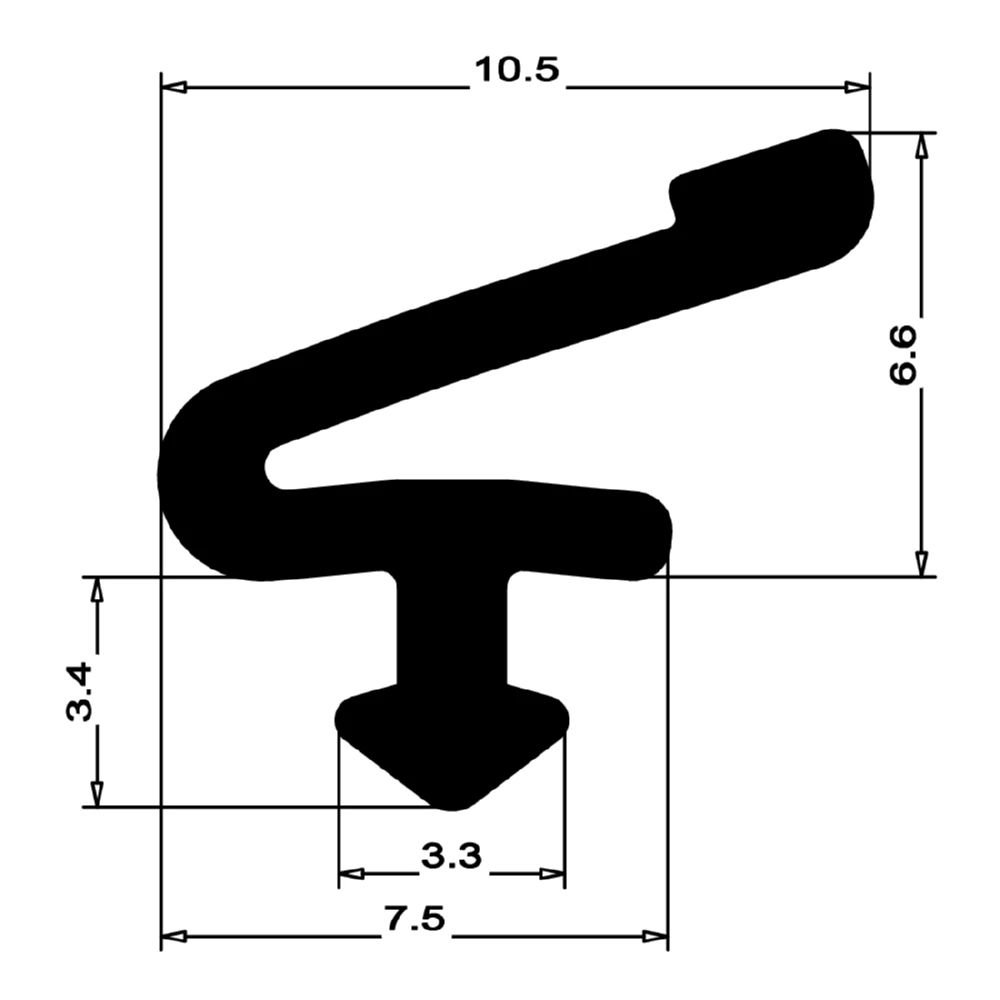 Anschlagdichtung mit Lippe für Kömmerling Fenster | 11 mm Breite | Farbe: schwarz