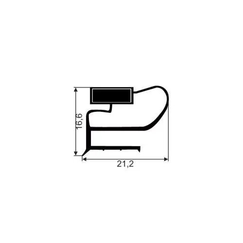 Kühlschrankdichtungsrahmen | 16,6 mm Höhe | Farbe: grau