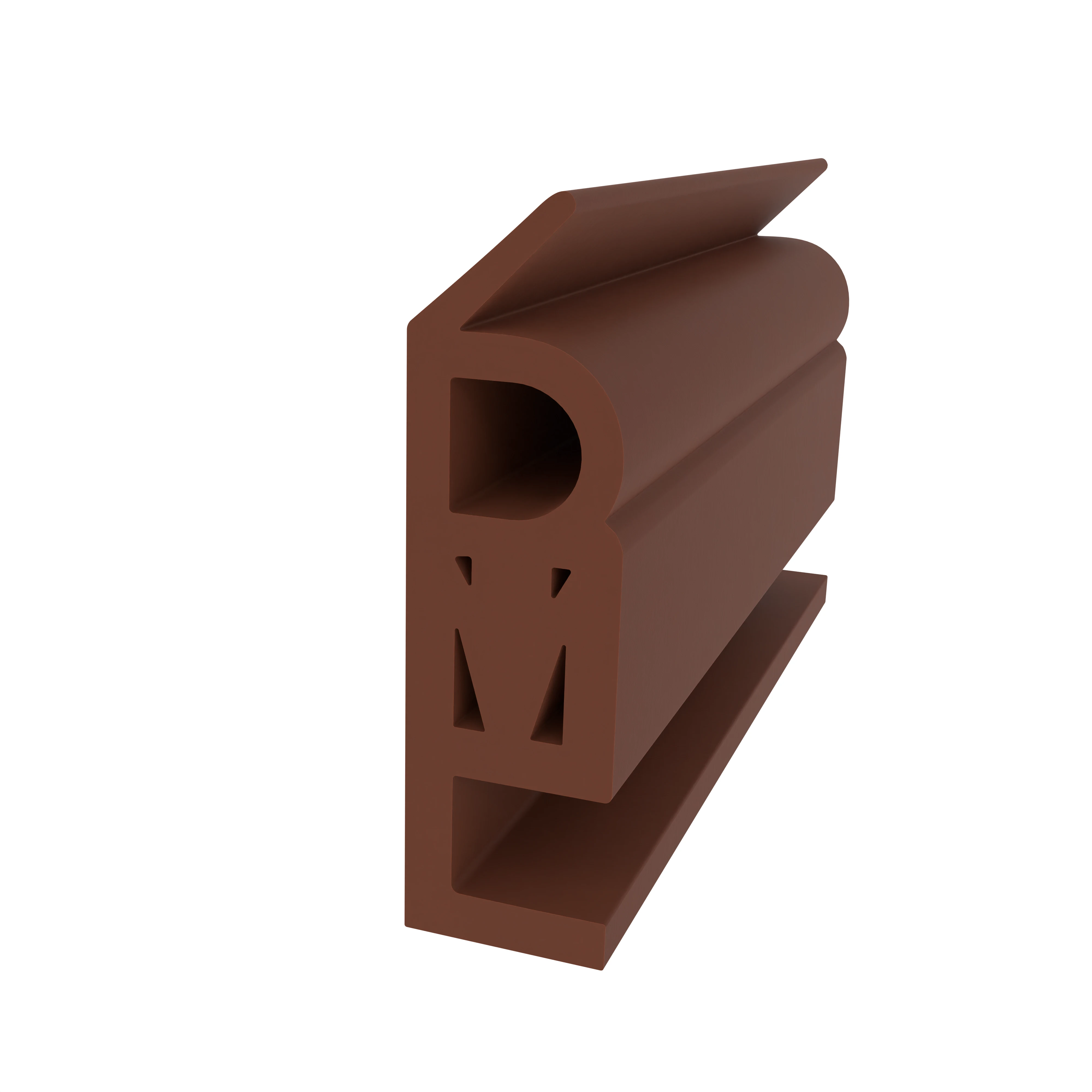 Anpressdichtungen - Befestigungsschiene mit Anpressdichtung | 2000 mm Länge | Farbe: braun