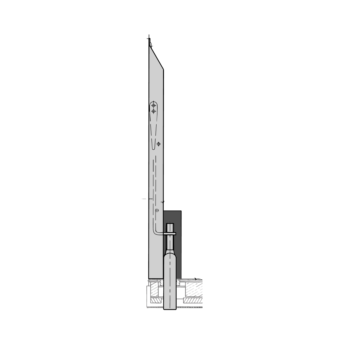 Kantenriegel für Türen | Länge: 18 mm  | Ausführung: unten