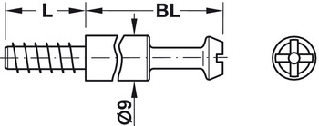 Verbinder & Bodenträger - Verbindungsbolzen Häfele Maxifix S35 | Antrieb: Kreuzschlitz PZ2 | Oberfläche: Verzinkt