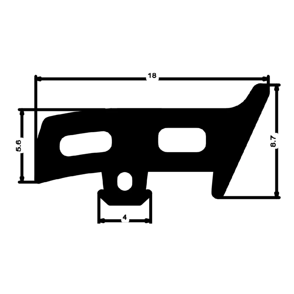 Verglasungsdichtung für Fenster | 18 mm Höhe | Farbe: schwarz