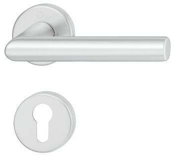 Türdrücker-Garnitur mit Profilzylinder | Hoppe Amsterdam 1400/42KV/42KVS | Farbe: silber
