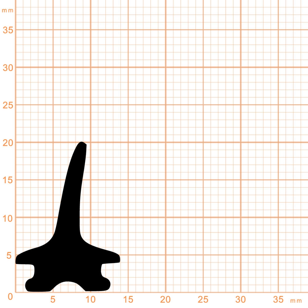 Mitteldichtungen - Mitteldichtung für Metall- und Alufenster | 20 mm Höhe | Farbe: schwarz