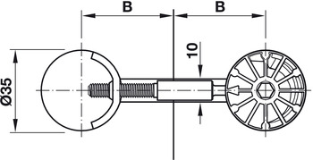 Verbinder & Bodenträger - Arbeitsplattenverbinder für Häfele Maxifix 35 | Bolzenlänge: 68,5 mm | Oberfläche: verzinkt