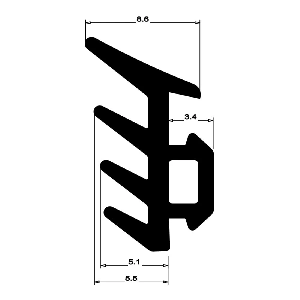 Verglasungsdichtung für Fenster | 9 mm Breite | Farbe: schwarz
