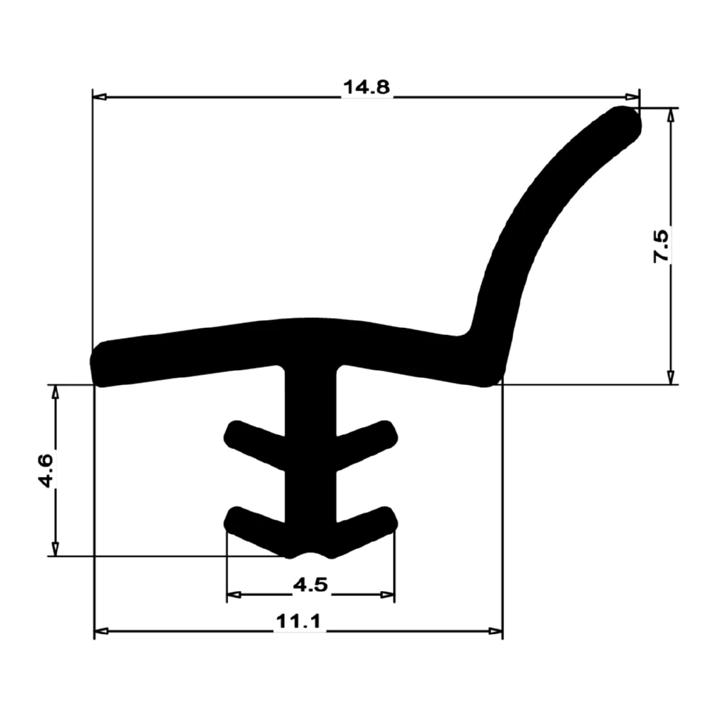 Überströmdichtung für Holzfenster | Höhe: 14 mm | Farbe: weiß