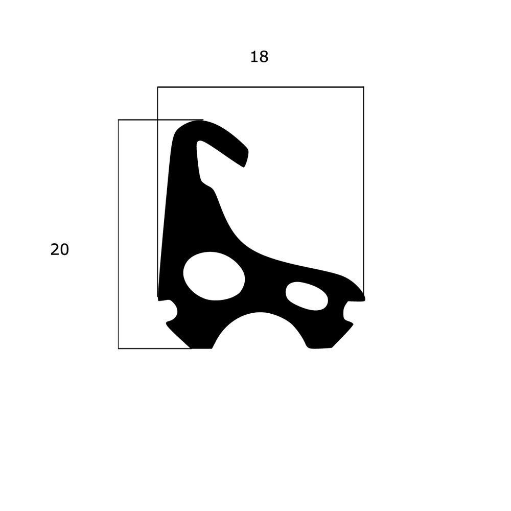 Mitteldichtungen - Mitteldichtung für Metall- und Alufenster | 20 mm Höhe | Farbe: schwarz