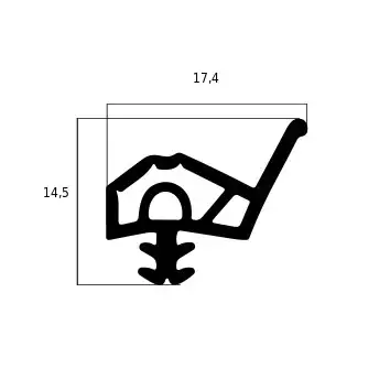 Türrahmen Dichtung - Holzzargendichtung für Holztüren | 12,3 mm Falzbreite | Farbe: beige