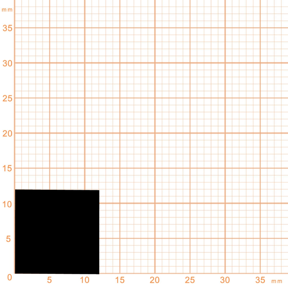 Moosgummi - Moosgummidichtung vierkant | 12 mm Höhe | Farbe: schwarz