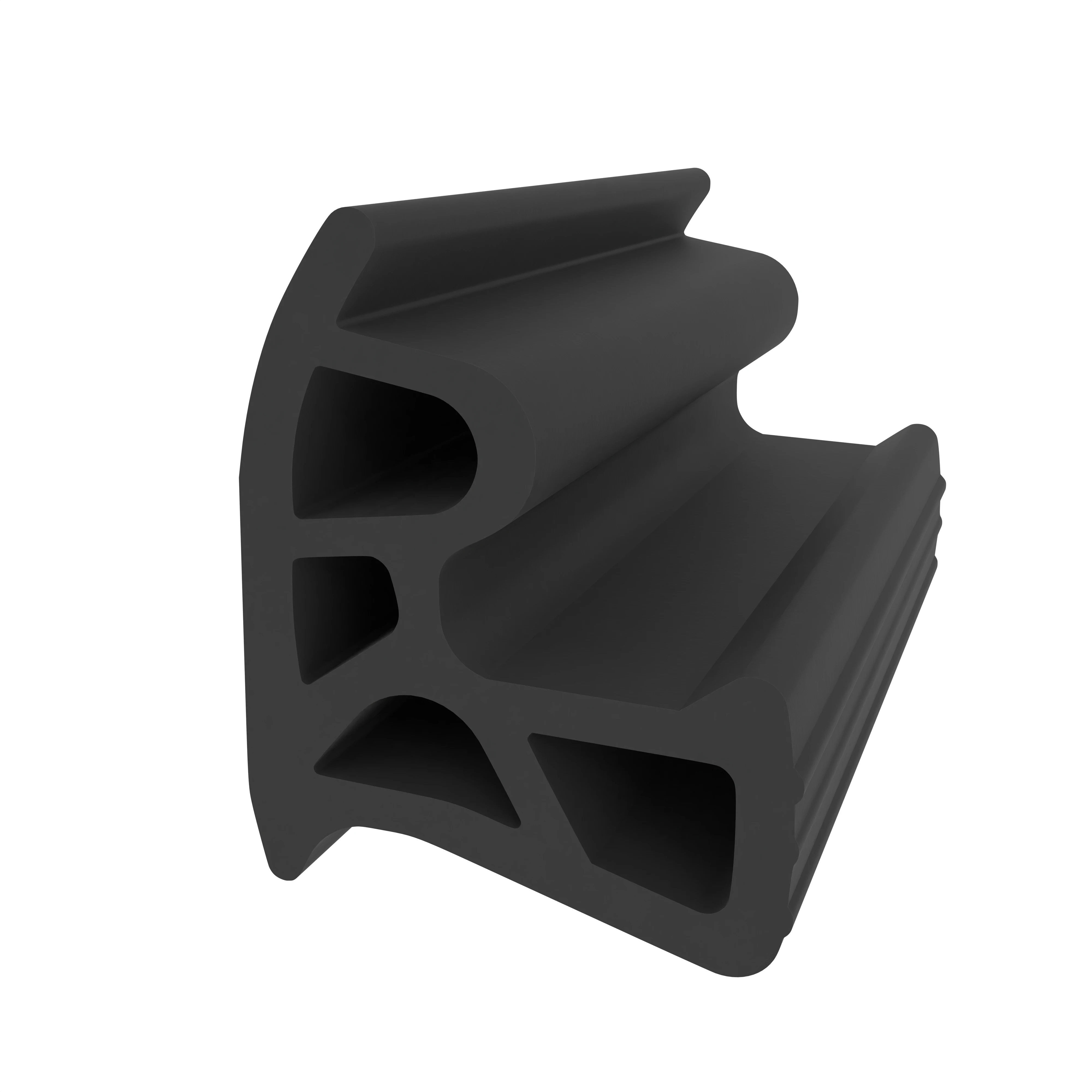 Stahlzargendichtung für seitliche Nut | 17 mm Höhe | Farbe: schwarz