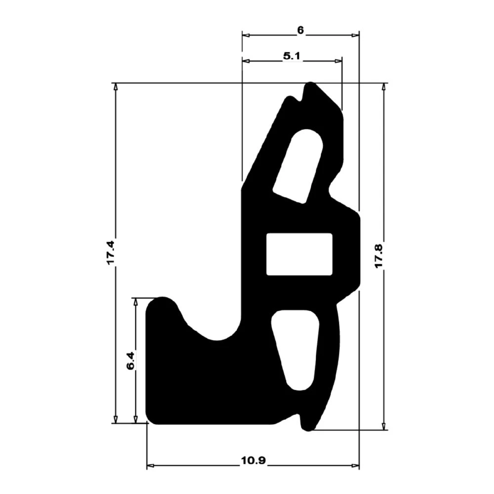 Mitteldichtung für Metall- und Alufenster | 19 mm Höhe | Farbe: schwarz
