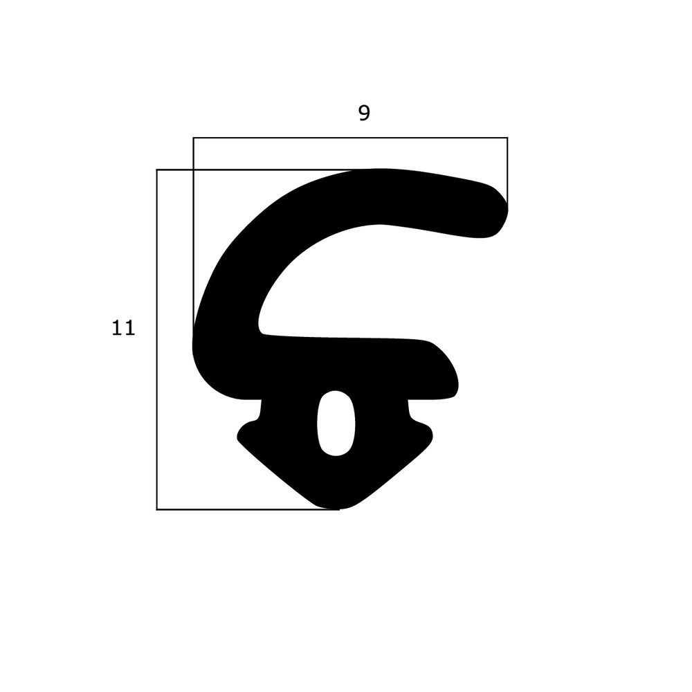 Lippendichtungen - Anschlagdichtung mit Lippe und profiliertem Fuß | 11 mm Höhe | Farbe: weiß