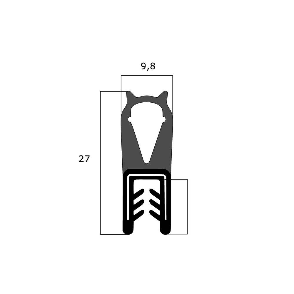 Kantenschutz Dichtprofile - Kantenschutzprofil | Klemmbereich: 1-3 mm | Farbe: schwarz