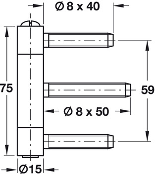 Türbänder - Einbohrband von Simonswerk | Modell: BAKA C 1-15 WF | Oberfläche: vernickelt