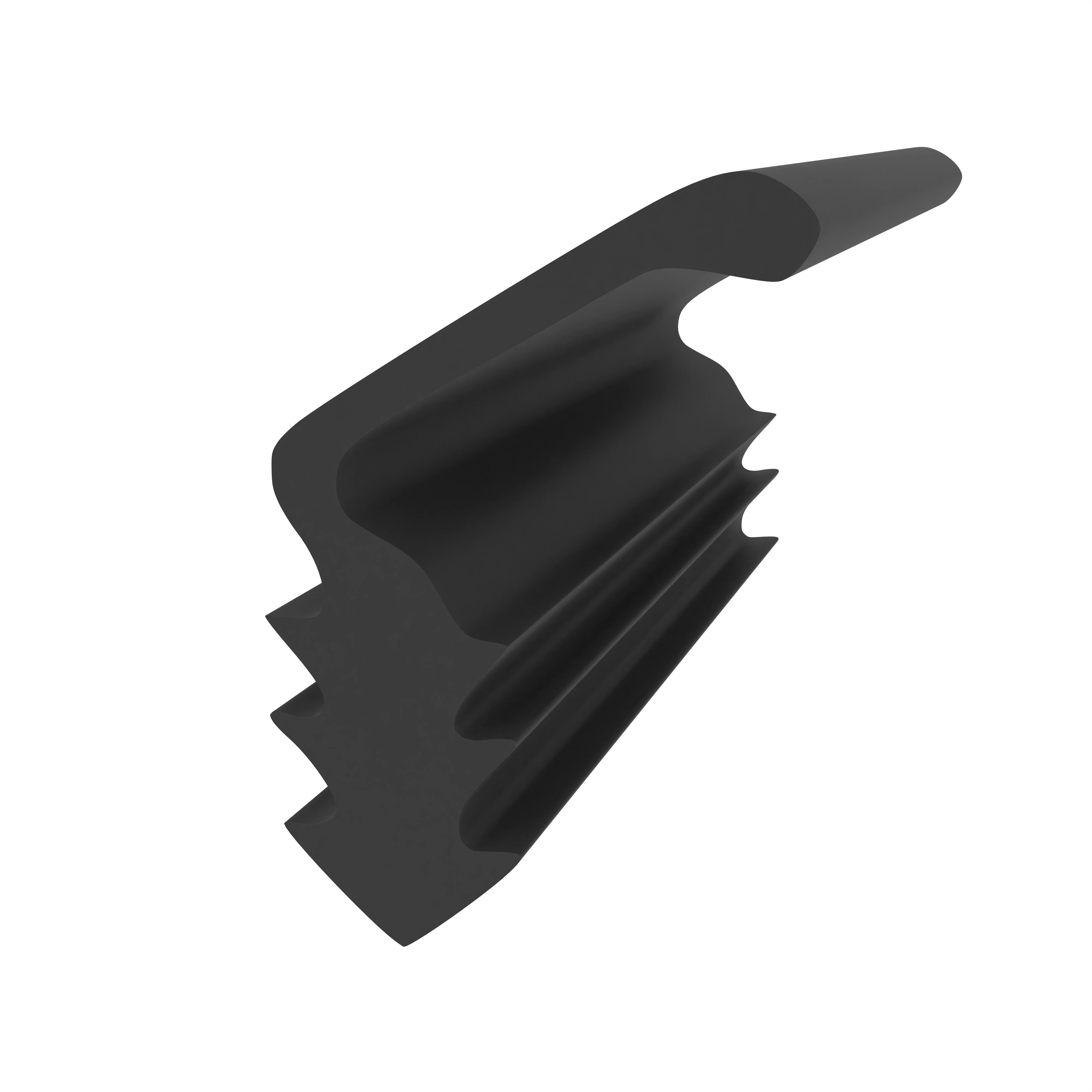 Lippendichtungen - Anschlagdichtung mit Lippe und profiliertem Fuß | 11 mm Höhe | Farbe: schwarz