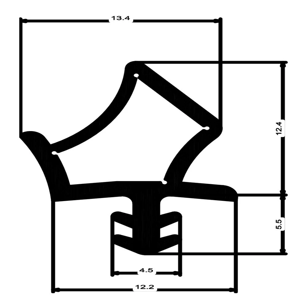 Zimmertürdichtung für hohe Spaltmaße | 12 mm Falz | Farbe: grau