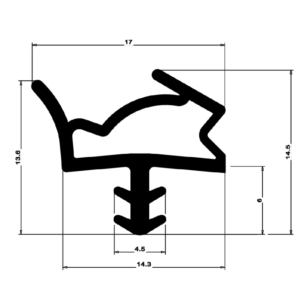Holzzargendichtung für Holztüren | 15 mm Falzbreite | Farbe: beige