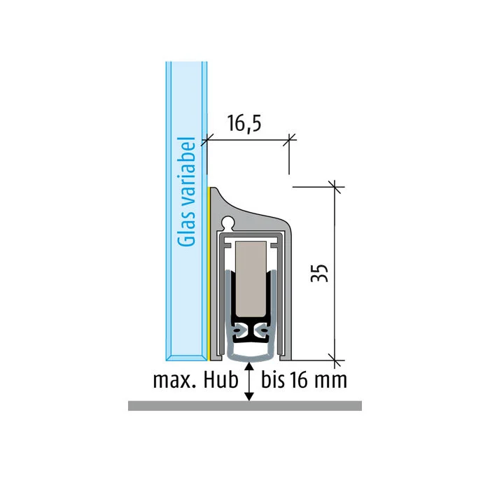 Absenkdichtungen - Planet KG-SM | Länge: 834 mm  