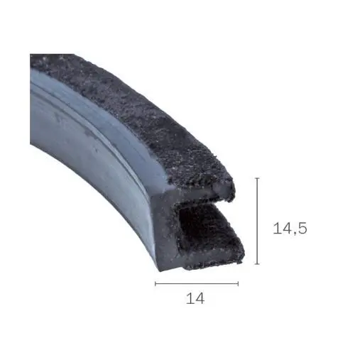 Fensterführungsprofil für Fahrzeuge | Höhe: 14,5 mm | Farbe: schwarz Fensterführungsprofil für Fahrzeuge | Höhe: 14,5 mm | Farbe: schwarz