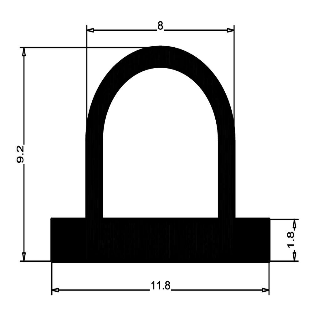 Klebedichtung | Spaltbreite: 3 – 8 mm | Farbe: schwarz