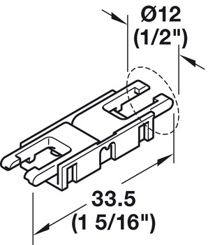 Häfele Loox5 Clip Verbinder | für monochrome LED-Bänder | 33,5 mm Länge