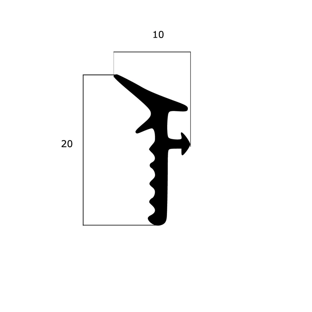 Verglasungsdichtungen - Verglasungsdichtung für Fenster | 20 mm Höhe | Farbe: schwarz