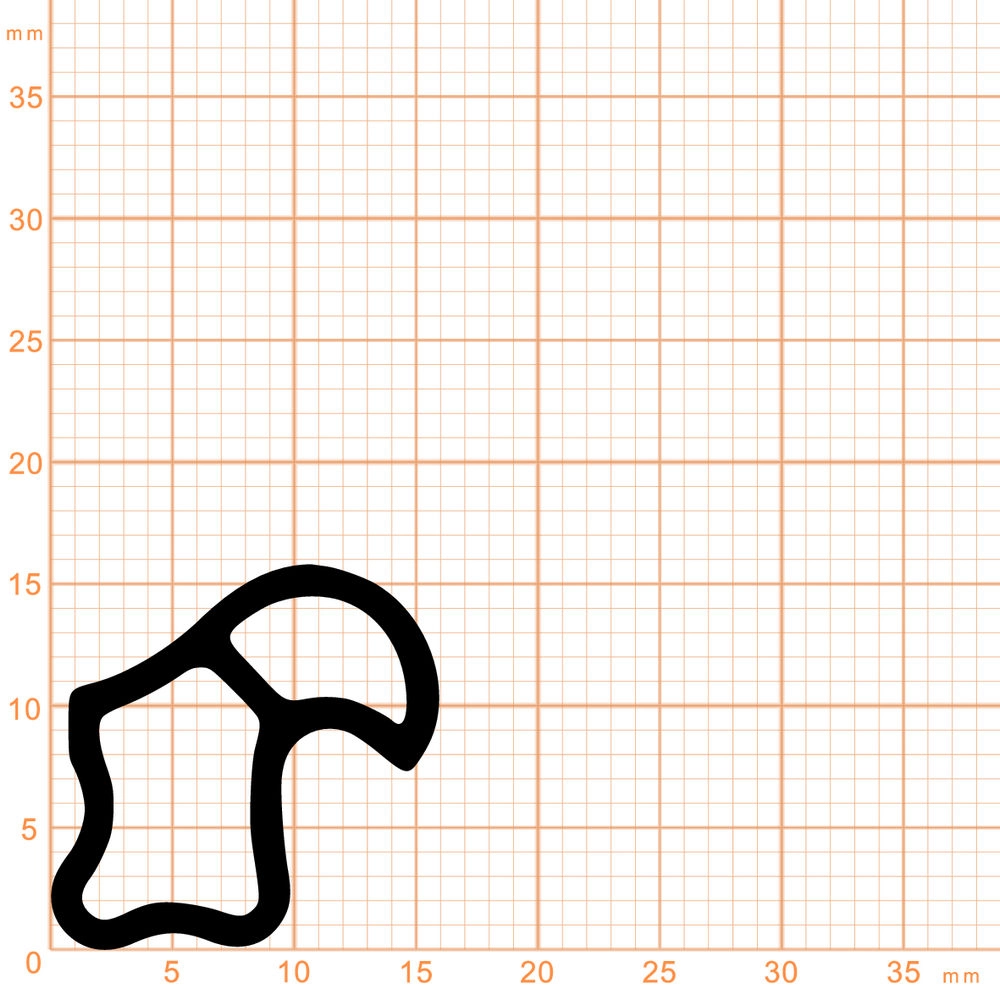 Türrahmen Dichtung - Stahlzargendichtung für Stahlzargen | 16 mm Breite | Farbe: schwarz