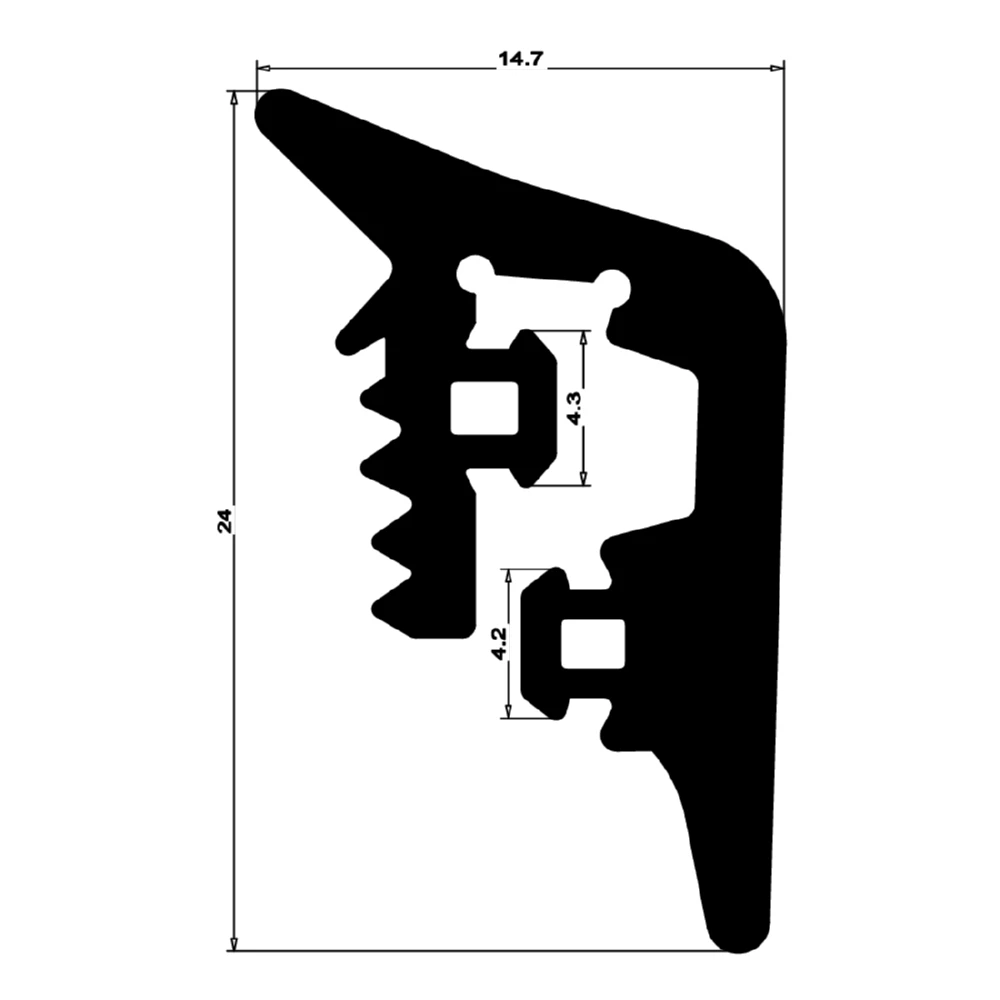 Verglasungsdichtung für Fenster | 15 mm Breite | Farbe: schwarz