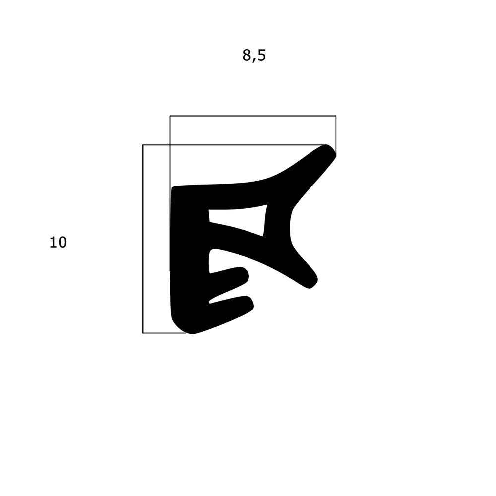 Überschlagdichtungen - Überschlagdichtung für Holzfenster | Höhe: 10 mm | Farbe: schwarz