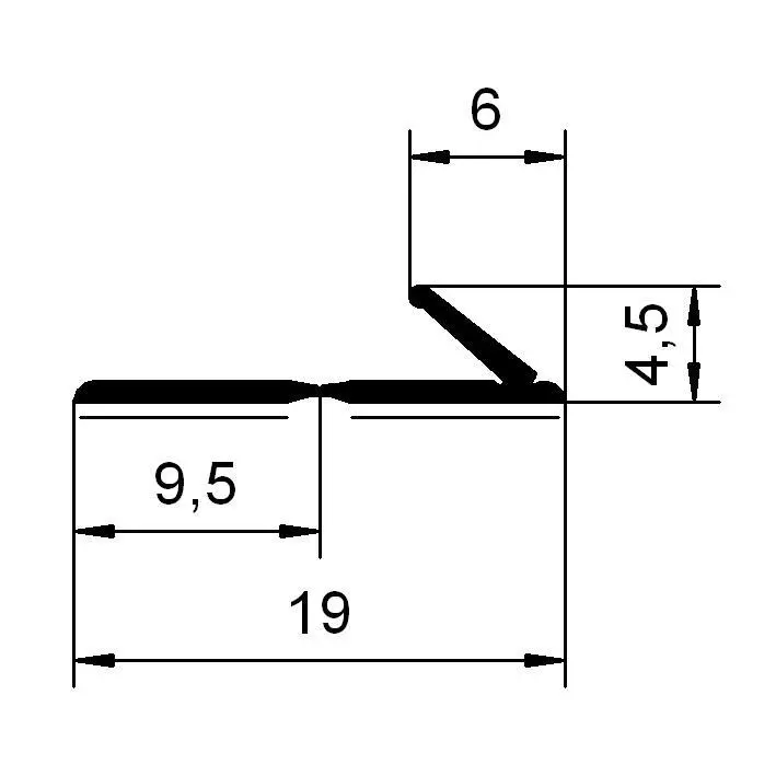 Klebedichtung | Spaltbreite: 2 – 4 mm | Farbe: schwarz