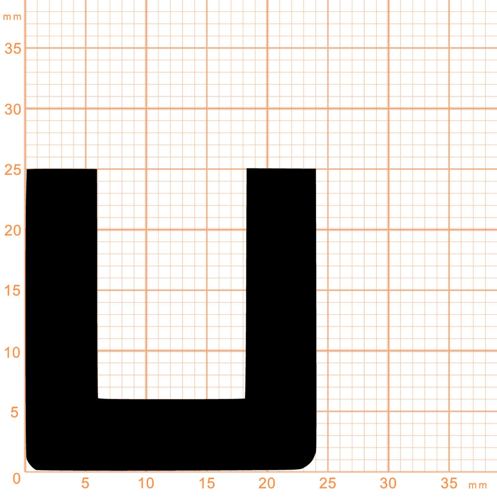 Kantenschutz - Kantenschutzprofil | Höhe: 25 mm | Farbe: schwarz