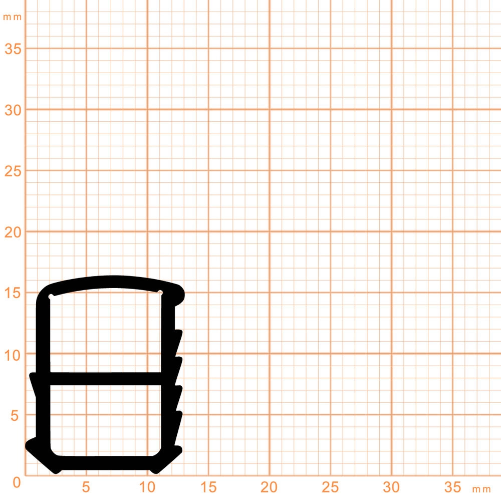 Türrahmen Dichtung - Stahlzargendichtung für senkrechte Nut | 13 mm Breite | Farbe: weiß