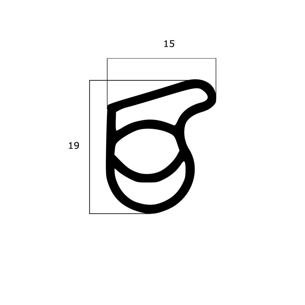 Türrahmen Dichtung - Stahlzargendichtung für Stahlrahmen | 19 mm Höhe | Farbe: weiß