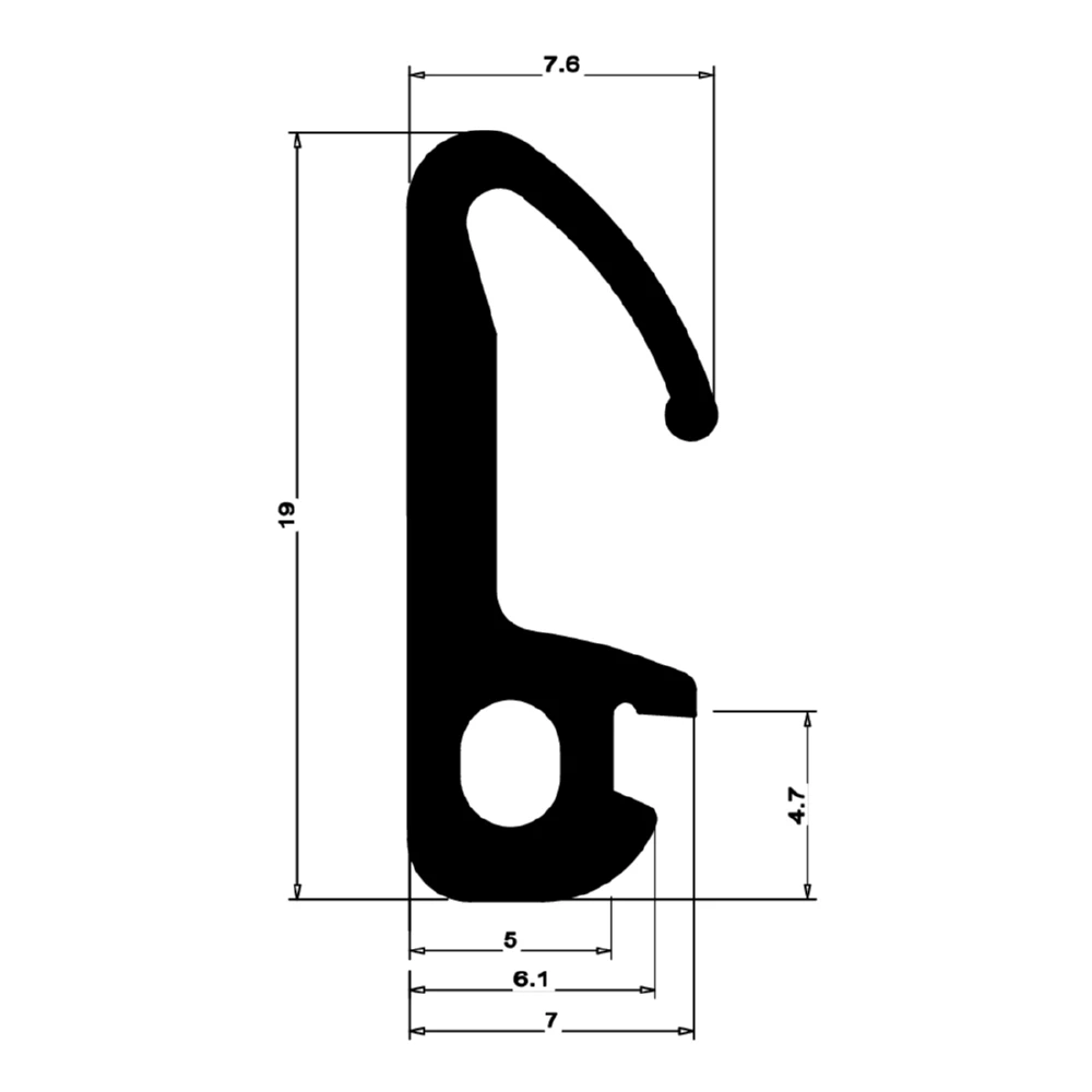 Mitteldichtung für Wicona Fenster | 24 mm Höhe | Farbe: schwarz