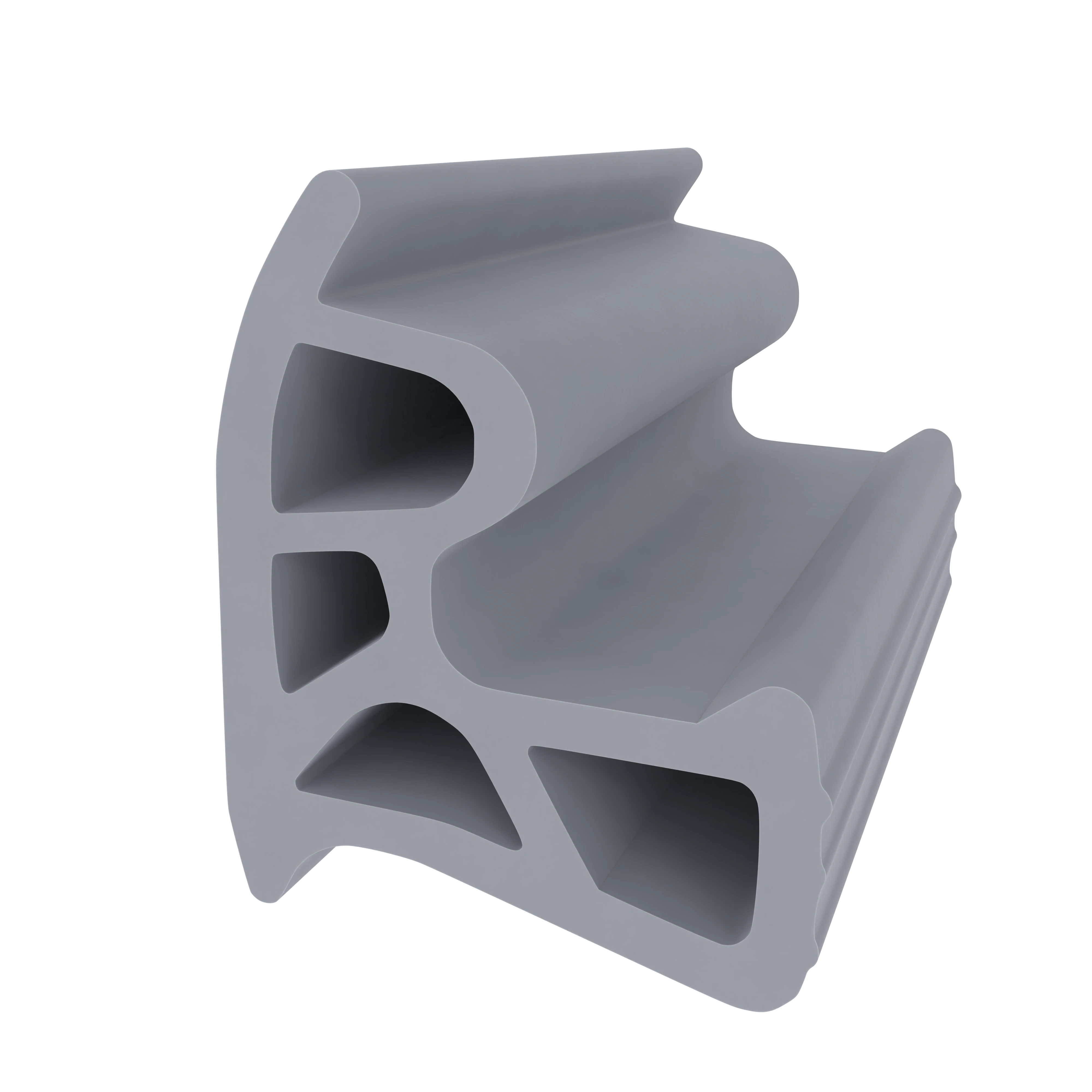 Stahlzargendichtung für seitliche Nut | 15 mm Breite | Farbe: grau