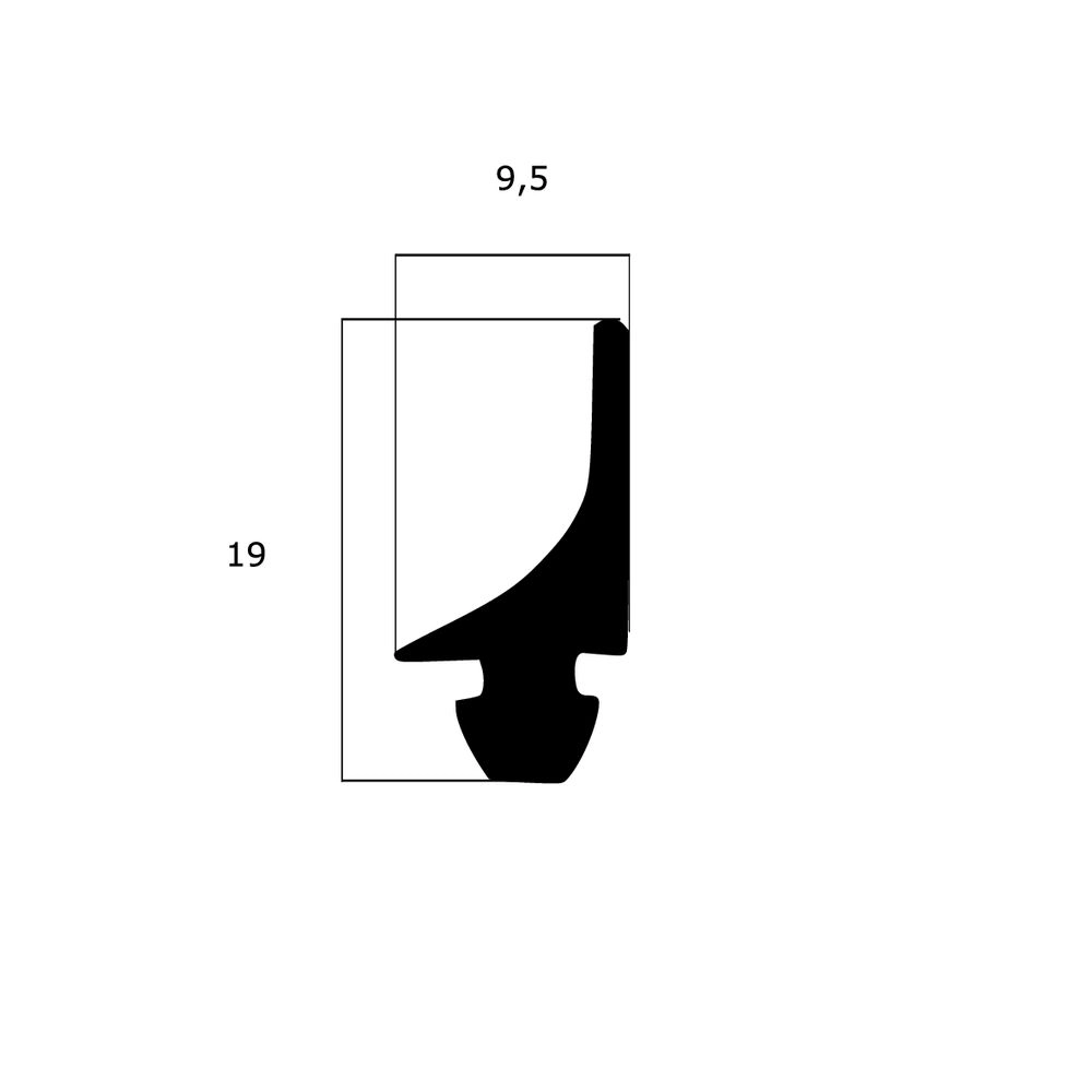 Mitteldichtungen - Mitteldichtung für Metall- und Alufenster | 19 mm Höhe | Farbe: schwarz