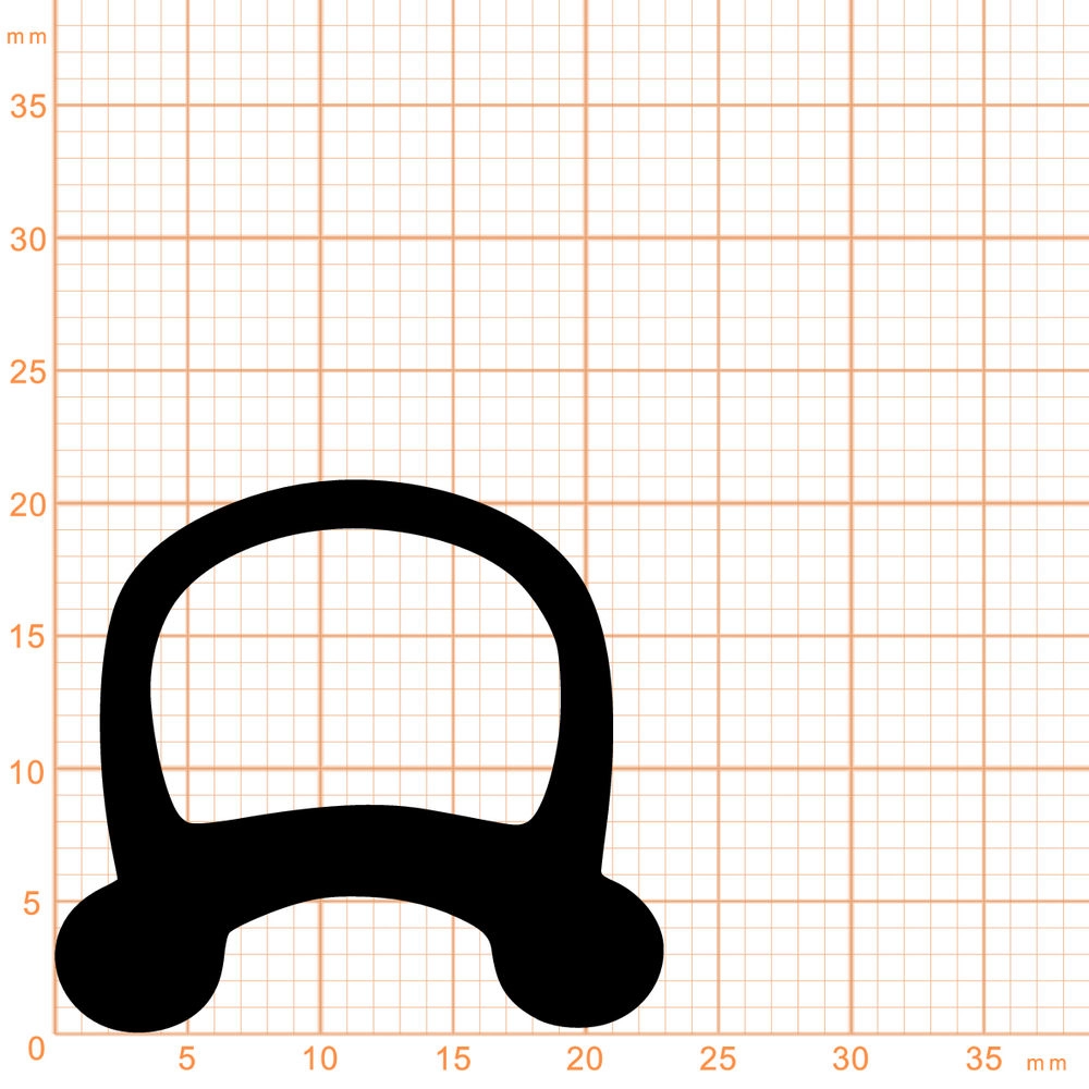 Türrahmen Dichtung - Stahlzargendichtung für Stahlrahmen | 23 mm Breite | Farbe: grau