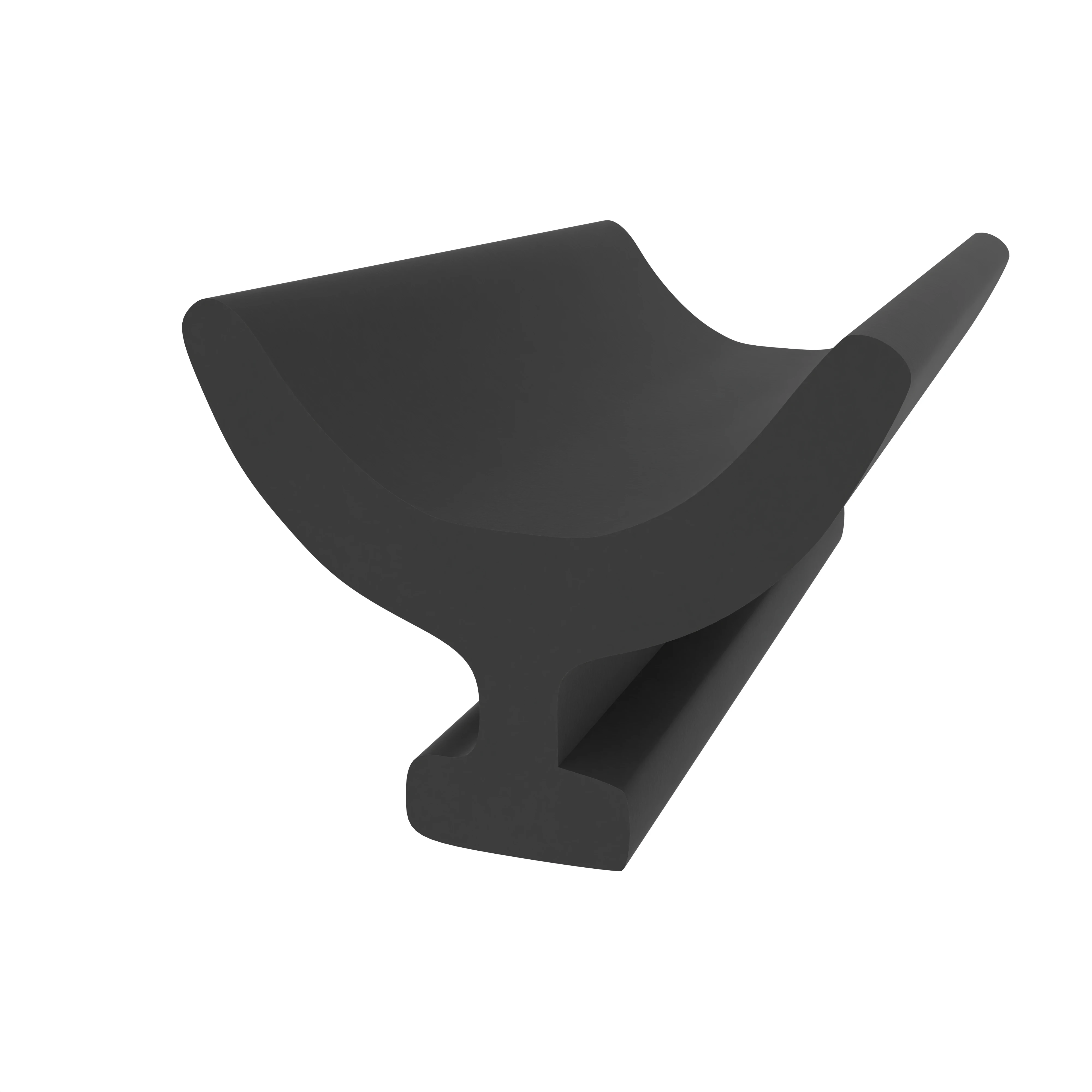 Anschlagdichtung mit Lippe und profiliertem Fuß | 6,5 mm Höhe | Farbe: schwarz