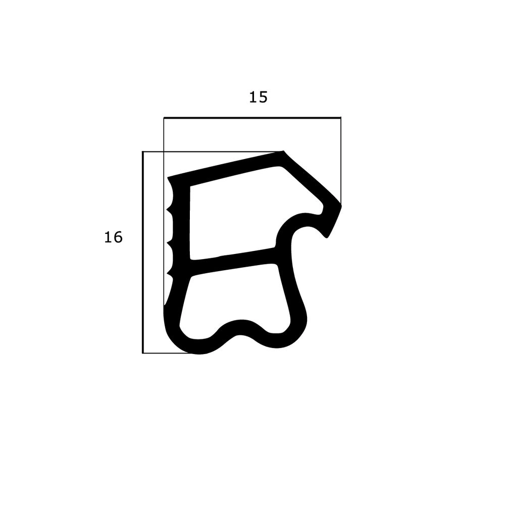 Türrahmen Dichtung - Stahlzargendichtung für Stahlrahmen | 15 mm Breite | Farbe: schwarz