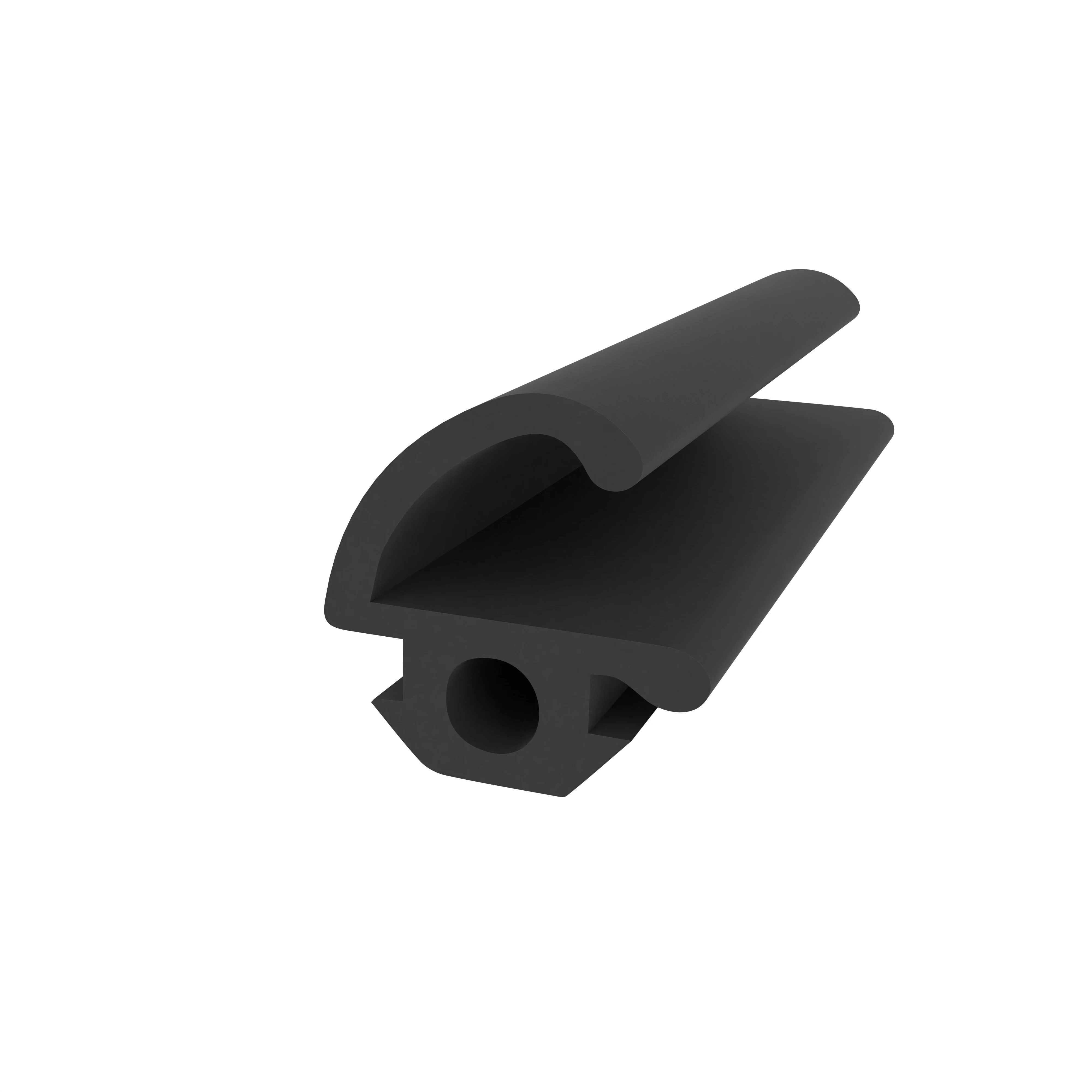Lippendichtungen - Anschlagdichtung mit Lippe für Hueck | 8 mm Höhe | Farbe: schwarz 