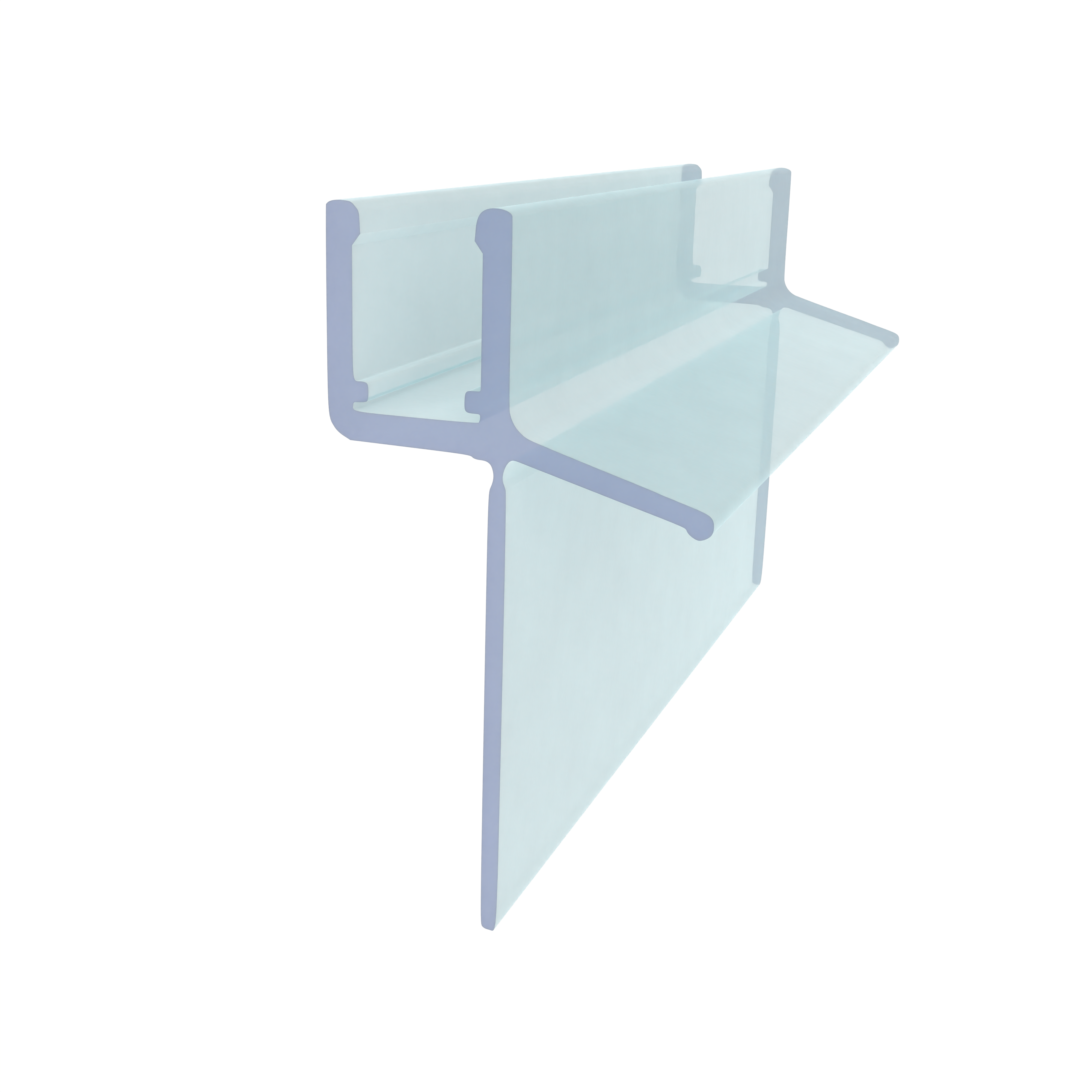 Waagrecht - Duschdichtung mit 135° Lippe | Glasstärke: 6 – 8 mm | Farbe: transparent