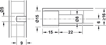 Tablarträger mit Federsystem | Modell: SP 15/8/5 |  für Tablardicke: 16 - 19 mm