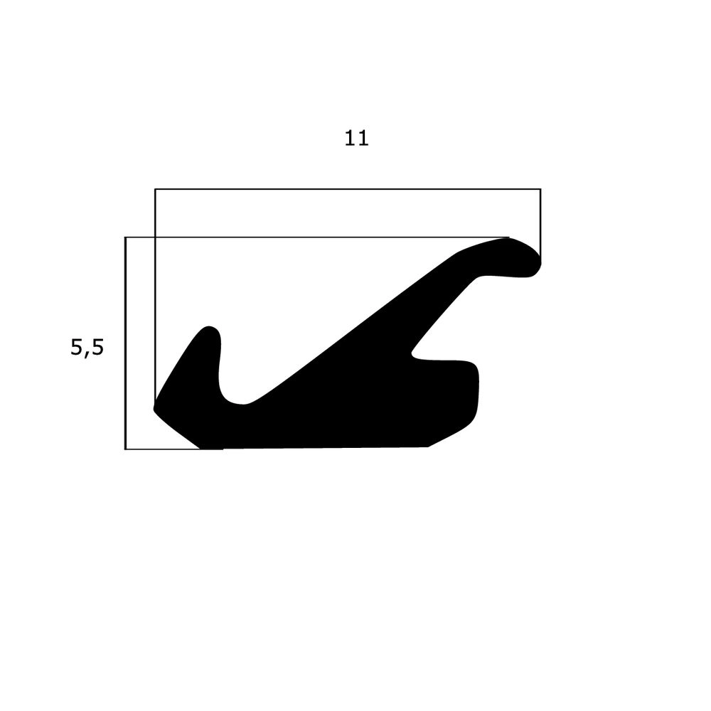 Lippendichtungen - Anschlagdichtung mit Lippe und glattem Fuß | 5,5 mm Höhe | Farbe: schwarz