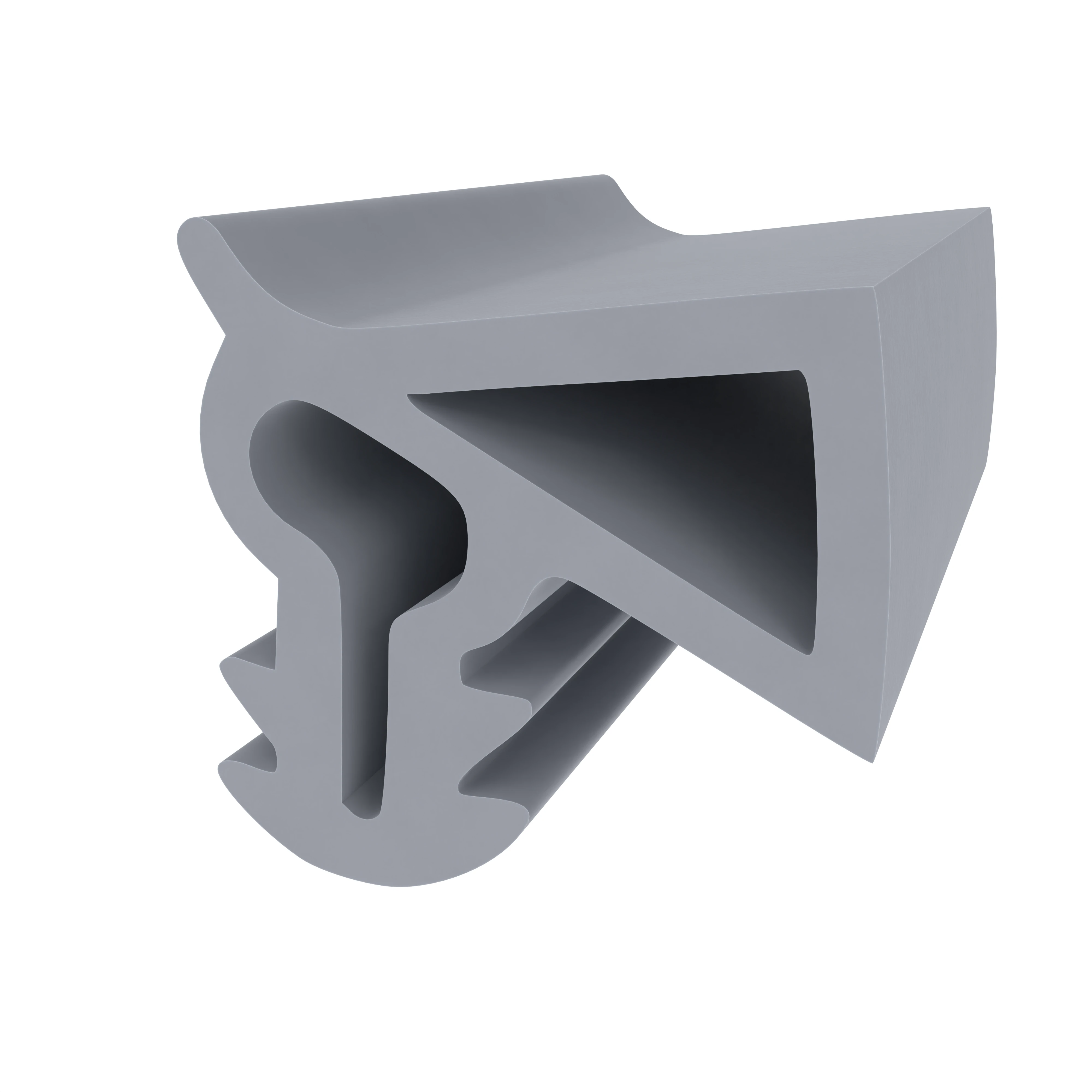 Türrahmen Dichtung - Stahlzargendichtung für Stahlprofile | 14 mm Breite | Farbe: grau